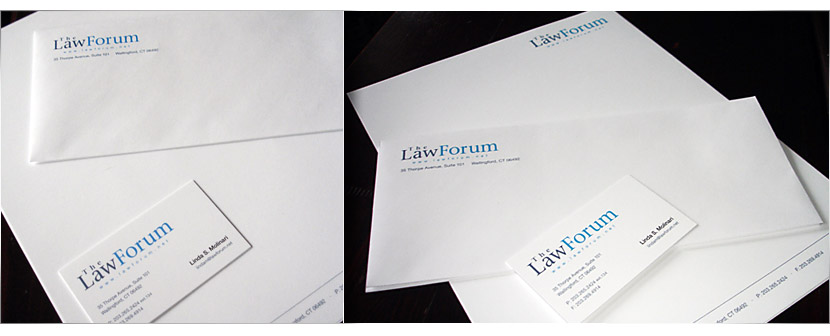 The Law Forum Logo and Stationary
